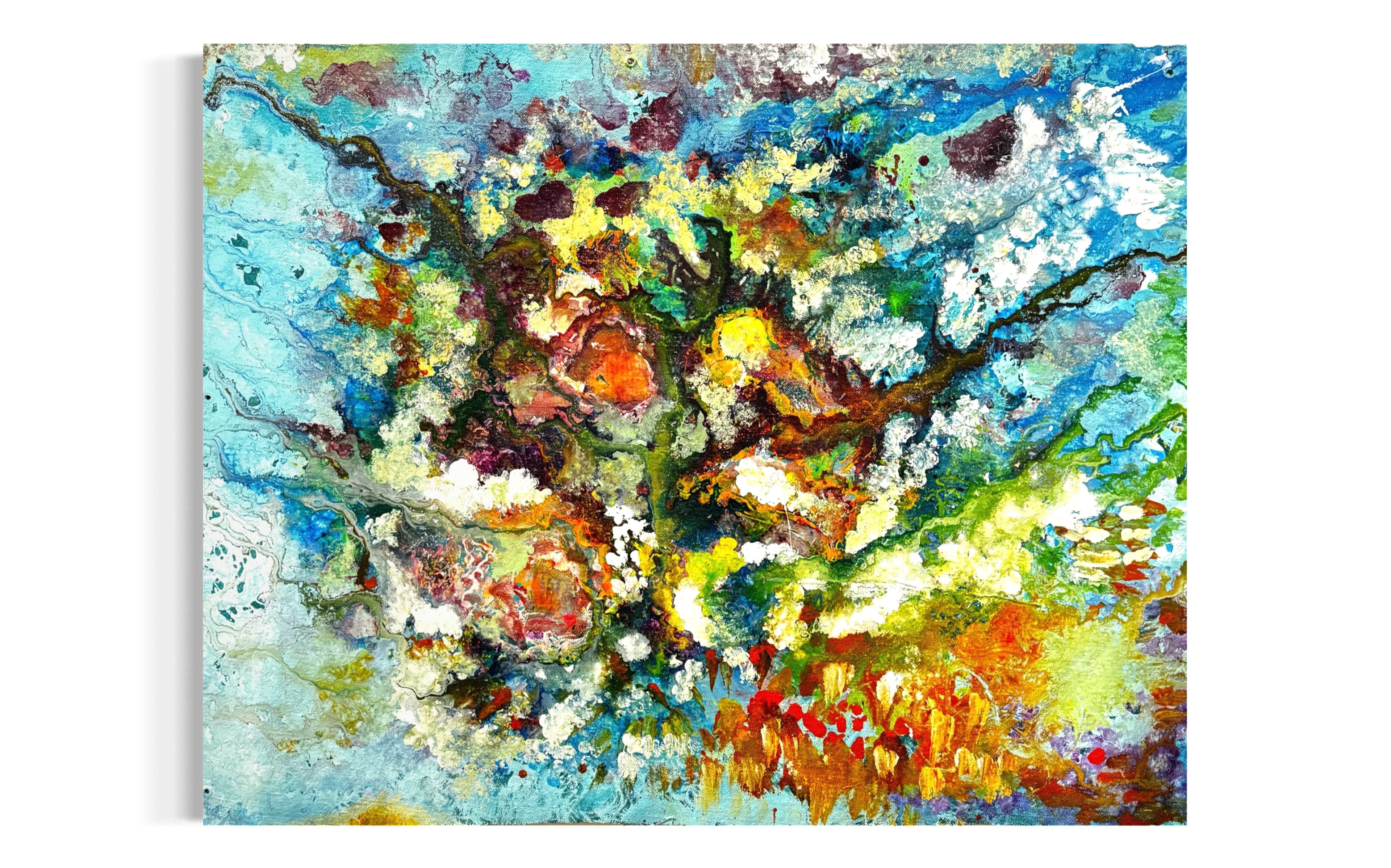 All the Suns — natural burlap fabrics — hemp, jute, linen, and cotton, 44" × 35", by Polen Cerci