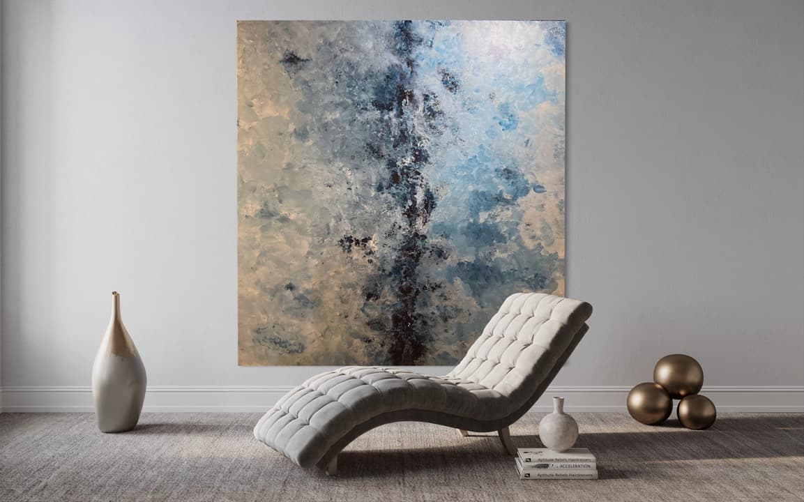 Classic Abstracts — Textured, graceful, radiant; mixed media on canvas by Polen Cerci