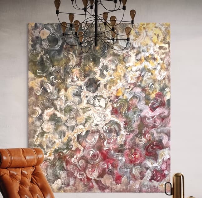 Meadow — natural burlap fabrics — hemp, jute, linen, and cotton, 99" × 86", by Polen Cerci