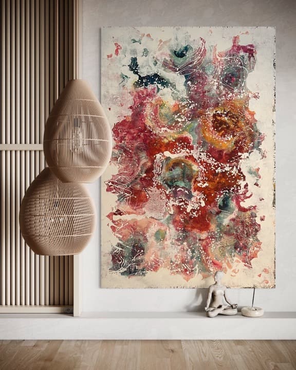 Sea Breeze Dreams — Cinna Moon — natural burlap fabrics — hemp, jute, linen, and cotton, 75" × 51½", by Polen Cerci