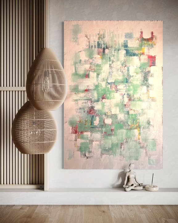 Sea Breeze Dreams — reverse — natural burlap fabrics — hemp, jute, linen, and cotton, 75" × 51½", by Polen Cerci
