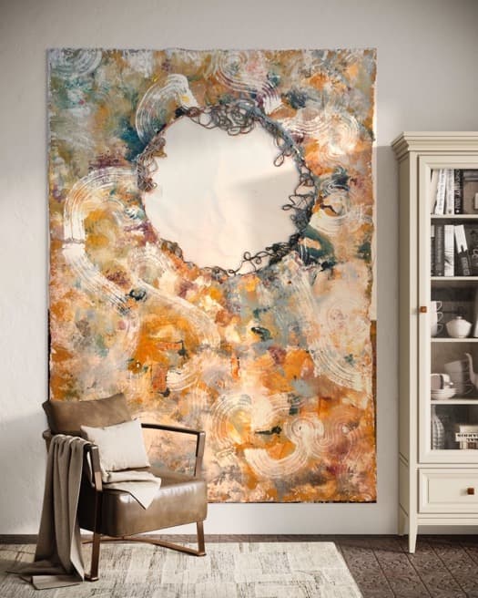 UP — natural burlap fabrics — hemp, jute, linen, and cotton, 86" × 60", by Polen Cerci